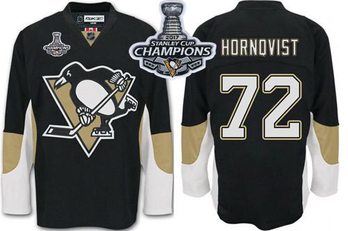 Penguins #72 Patric Hornqvist Black Home Stanley Cup Finals Champions Stitched NHL Jersey - Click Image to Close